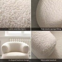 Fauteuil Design Moderne en Boucle Sherpa Confortable pour Salon, Salle à Manger et Mobilier de Maison