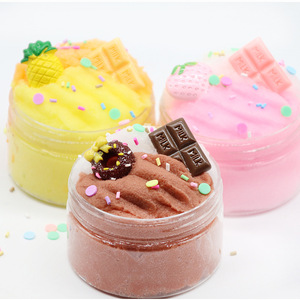 Kit de slime doux et moelleux, parfumé aux fruits, non collant, argile à modeler, jeu sensoriel, soulagement de l'anxiété, décoration de bureau, slime - Product Image 1