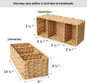 Panas persegi panjang abu-abu buatan tangan tenun nampan Kamar Mandi PP rotan plastik penyimpanan keranjang Organizer tangki Toilet keranjang atas - Product Image 4