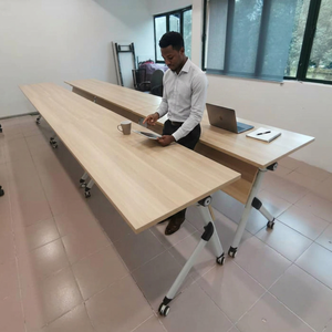 Modern <b>Foldable</b> Melamine Training Table Space-Saving Design School Furniture Classroom Workshop Hotel Use AY <b>Office</b> System - Product Image 1