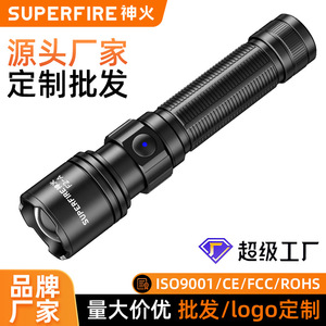 ซุปเปอร์ไฟร์ เอฟทู 3W ไฟฉาย LED แบบชาร์จไฟได้ อลูมิเนียมอัลลอยด์ ไฟส่องสว่างกลางแจ้ง พร้อมสาย USB และแบตเตอรี่ในตัว - Product Image 4