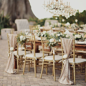 Bling <strong>Chair</strong> Sash Pink Sequin Seat Back Decoration for Hotel Banquet Home Party <strong>Chairs</strong>