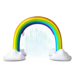 Outdoor Water Floating Entertainment Summer Fun Inflatable Sprinkler Rainbow Arch Pool Floating Ring Children's Beach Toys