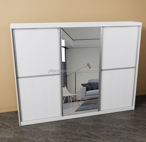 Armoire blanche moderne en bois avec grand rangement et miroir, personnalisable en usine, pour chambre à coucher - Product Image 5