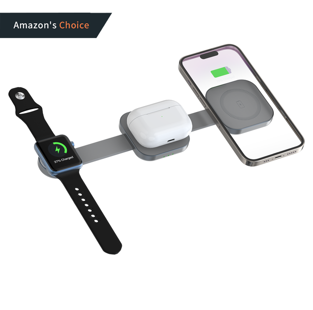 3-in-1 Magnetic Wireless Charging Station Smart Foldable Travel Wireless Charger iPhone for Apple