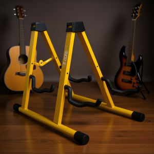 Soporte para guitarra, plegable doble, universal, para guitarra acústica, eléctrica, bajo, mandolina, banjo, metálico, plegable, para uso en escenario y estudio - Product Image 2