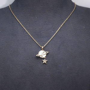 2025 Nueva gran oferta de collar con colgante de Planeta de oro rosa de alta calidad para niñas personalizado listo para enviar - Product Image 4