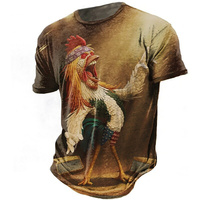 Fitspi Unisex Animal Rooster 3D-Druck Lustiges T-Shirt Lässiges, kurz ärmel iges, übergroßes, atmungsaktives Herren hemd für Herren 6xl T-Shirt