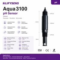 Sonde de pH Aqua3100 0-14pH à membrane à faible impédance, référence à longue voie IP68 pour système de surveillance de la qualité de l'eau