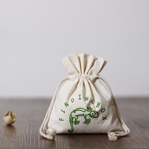 Luxury Cotton Drawstring Pouch with Customized Logo Canvas Travel Jewelry <b>Bag</b> Rope Handle Cartoon Pattern for Muslin Storage - Product Image 5