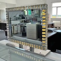 Miroir de maquillage moderne de bureau rond avec interrupteur tactile en métal, éclairage LED réglable et amovible pour coiffeuse, chambre et hôtel