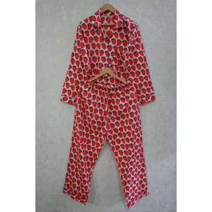 Ensemble de pyjama pour femmes en coton doux imprimé floral, respirant, confortable, vêtements de nuit décontractés, vêtements de détente pour femmes, vêtements de maison - Product Image 3