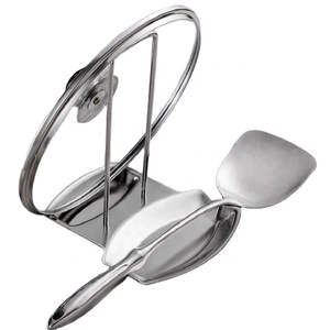Suporte para Tampa de Panela, Organizador de Cozinha em Aço Inoxidável, Suporte para Esponja e Colher, 1 Peça - Product Image 1