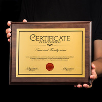 Certificat de plaque en bois cristal personnalisé MH-NJ0128 de récompense de plaque en bois de conception personnalisée