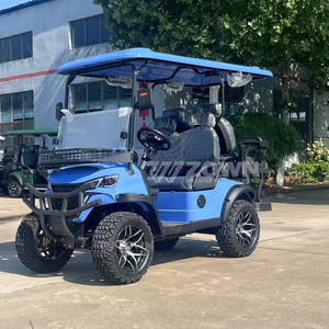 ZOWN Bright Blue 4-seat Off-road Electric Golf Cart with Two Front Two Rear-facing Seats for Tourist Attractions 2-Year Warranty - Product Image 4