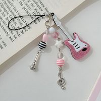 Rose Musique Violon Guitare Mobile Téléphone Sangle pour Femme Musique Thème Belle Ornement Porte-clés Mobile Téléphone Accessoires