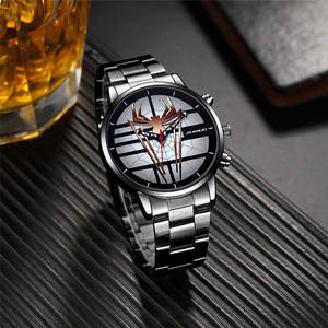 Nouvelle montre-bracelet cool à motif d'araignée pour hommes, montre à quartz avec grand cadran et bracelet en acier inoxydable - Product Image 4