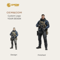 Figurines de soldats en résine personnalisées d'usine professionnelle, statues de personnages tactiques militaires, OEM ODM, vente en gros, artisanat en polyrésine sur mesure