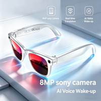 Kacamata Pintar W610 290mah Asisten Suara AI Terjemahan Kamera 8MP Perekaman Video Kontrol Tombol untuk Panggilan