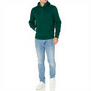 Sudadera con Capucha para Hombre, Color Verde Oscuro, Corte Regular, Color Sólido, Informal, de Forro Polar, con Bolsillo Delantero, para Otoño 2027 - Product Image 5
