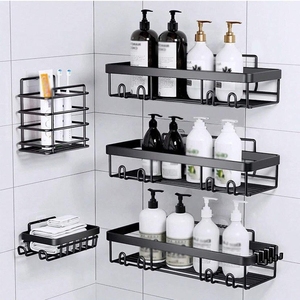 Scaffale Multiuso da <span class=keywords><strong>Cucina</strong></span> e Bagno, Organizzatore da Parete per Appartamento, Porta Sapone da Muro - Product Image 6
