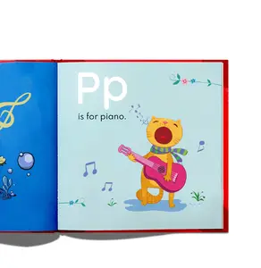 Livro de desenho estampado de fábrica, livro de fotos de picok para crianças, capa rígida de comic alfabeto