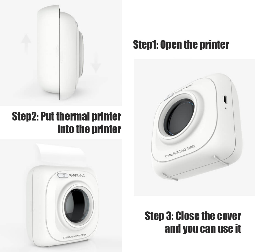 PAPERANG P1 Pink/Green Pocket Mini Photo Printer 203dpi BT4.0 Phone Connection Wireless Portable Thermal Printer Clearly