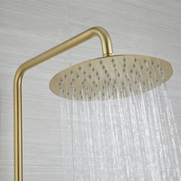 Haute qualité avec 5 ans de garantie ensemble de douche de salle de bain thermostatique en laiton doré brossé système de douche robinet de douche de bain