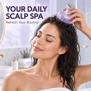 Electric <b>Scalp</b> <b>Massager</b> Handheld Hair <b>Scalp</b> Cleaner Massage Tool Portable Rechargeable Home Use - Product Image 4