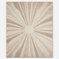 Tapis en laine tufté à la main, élégant, floral, doux et dense, de qualité supérieure, pour salon, chambre à coucher, chambre d'amis, décoration intérieure
