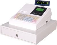 Caisse enregistreuse électronique LongFly blanche (ECR) avec tiroir-caisse, processeur ARM 32 bits, imprimante thermique 57 mm, garantie 1 an, clavier 45 touches