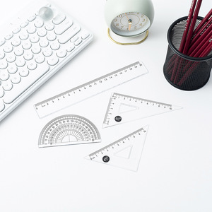 4 Pieces Geometry <strong>Set</strong> Protractor Ruler <strong>Set</strong> - Product Image 3
