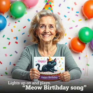 <span class=keywords><strong>Carte</strong></span> d'anniversaire amusante et festive pour les <span class=keywords><strong>amoureux</strong></span> des chats avec conception de bougies soufflantes pour femmes hommes mamans papas - Product Image 4