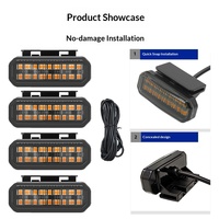 Nouvelle lumière de calandre de voiture transfrontalière la plus vendue, petite, jaune, 12V, 18 LED, universelle, pour modification de véhicule tout-terrain, stroboscopique