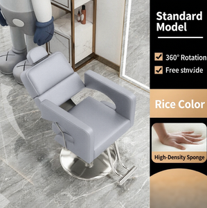Modern Simple Barber <b>Chair</b> with Reclining Backrest, Hydraulic <b>Lift</b> & Swivel, PU Leather Salon Styling <b>Chair</b> - Product Image 4