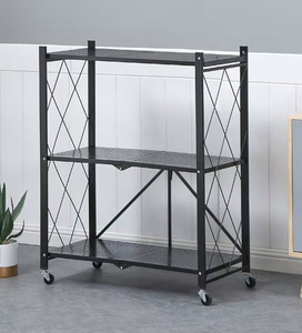 Estante de Metal de acero de malla plegable de 5 niveles, organizador de platos para horno microondas en blanco y negro para estante de almacenamiento en el hogar para uso en dormitorio y cocina - Product Image 5