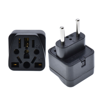 Adaptateur de prise de conversion standard européenne avec deux broches rondes, adaptateur universel 4,0 mm de US/EU/UK/AU vers prise standard européenne WY-9C