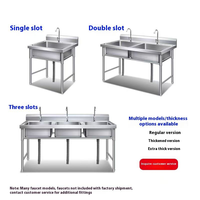 Évier commercial extra-large à trois compartiments en acier inoxydable personnalisable pour cuisines, restaurants et espaces publics
