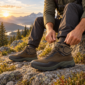 Venta al por mayor de botas al aire libre personalizadas Botas de senderismo de hombre botas de trekking de ante impermeable para los hombres zapatillas de deporte al aire libre - Product Image 4