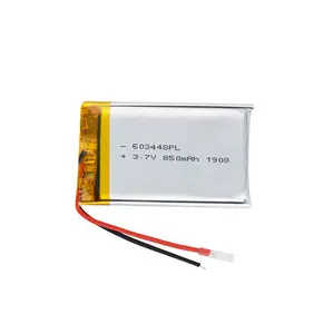 Batteria ricaricabile Lipo 603448 3.7V 850mAh batteria ai polimeri di litio ai polimeri di litio GPS
