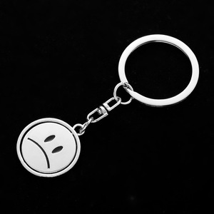 Llavero Giratorio de Acero Inoxidable con Cara Feliz y Triste de Doble Cara, Colgante de Moda para Bolsos, Regalo Adorable - Product Image 1