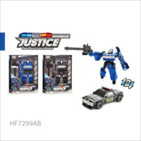 Jouets en plastique HTL Diecast, camion transformable, ensemble de jouets de voiture, voiture de police, mini véhicules transformables, jouets de voiture robot, modèle de voiture pour enfants