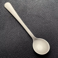 Cuillère à café/dessert miniature en titane pur plaqué argent, 7,4 cm, finition miroir, passe au lave-vaisselle, durable, design moderne minimaliste