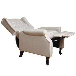 Venta al por mayor de cuero de lujo de moda Manual Push Back silla reclinable con reposapiés - Product Image 2