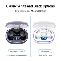 Écouteurs TWS à moule personnalisé V5.3, intra-auriculaires légers, sans fil Type-C, pour le gaming, avec anneau lumineux LED