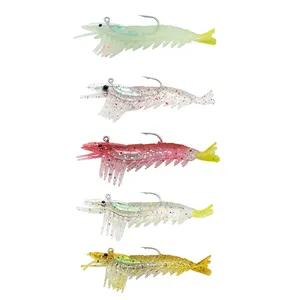 Wholesale 8.5cm/7.5g Artificial Fishing Soft Prawn Shrimp Lure Luminous Shrimp Lure
