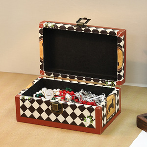 Caja de almacenamiento rectangular de lona con tapa abatible con diseño floral, organizador de joyas, caja decorativa de escritorio para sala de estar - Product Image 3