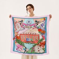 Écharpes carrées en satin de soie personnalisées, imprimées numériquement, OEM ODM, avec logo et motifs personnalisés, pour commandes en gros d'usine