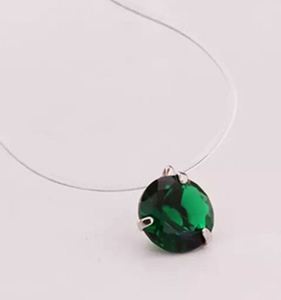 Collar de cadena transparente para mujer al por mayor, gargantilla corta de diamantes de imitación con cadena invisible tipo hilo de pescar - Product Image 3