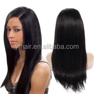 YFhair Direct Sale 180% Density Luxury Human Hair Straight Lace Frontal Wig,Natural Black Color For Black Women